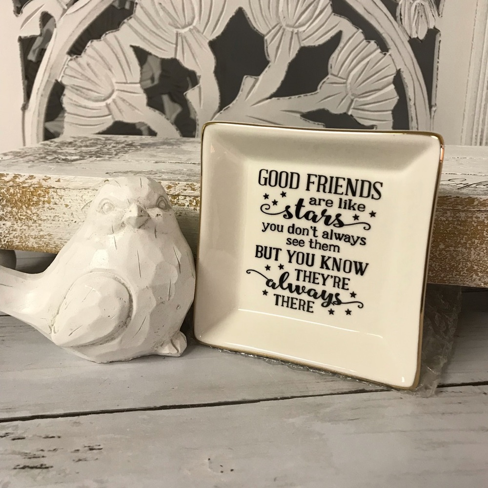 Ceramic Friendship Ring & Jewelry Holder / Trinket Dish, Ivory, Ring Holder